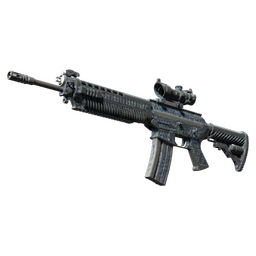 SG 553 | Waves Perforated (Battle-Scarred)